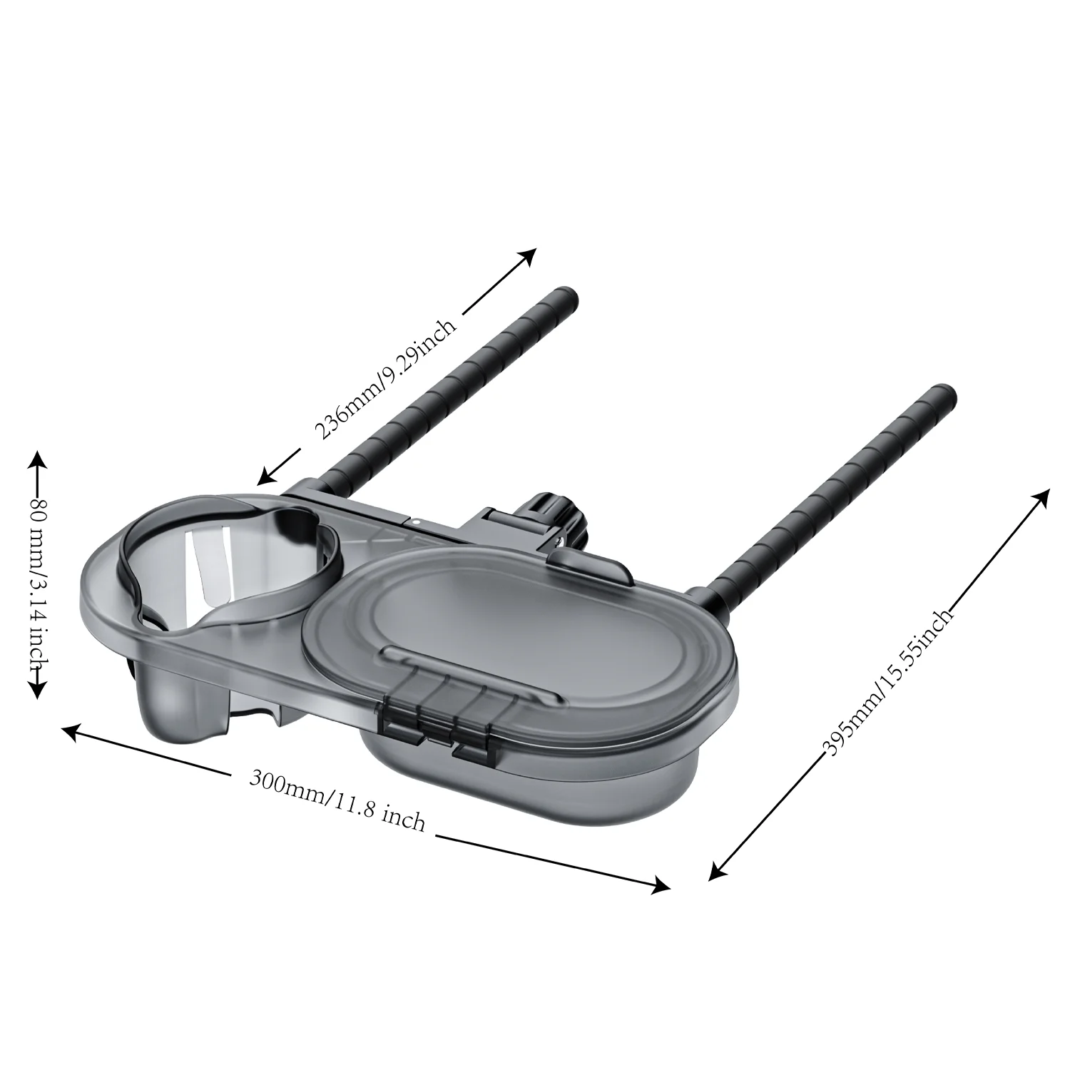 Plateau de collation universel pour poussette silicone antidérapant fixation métal poignée réglable mains libr