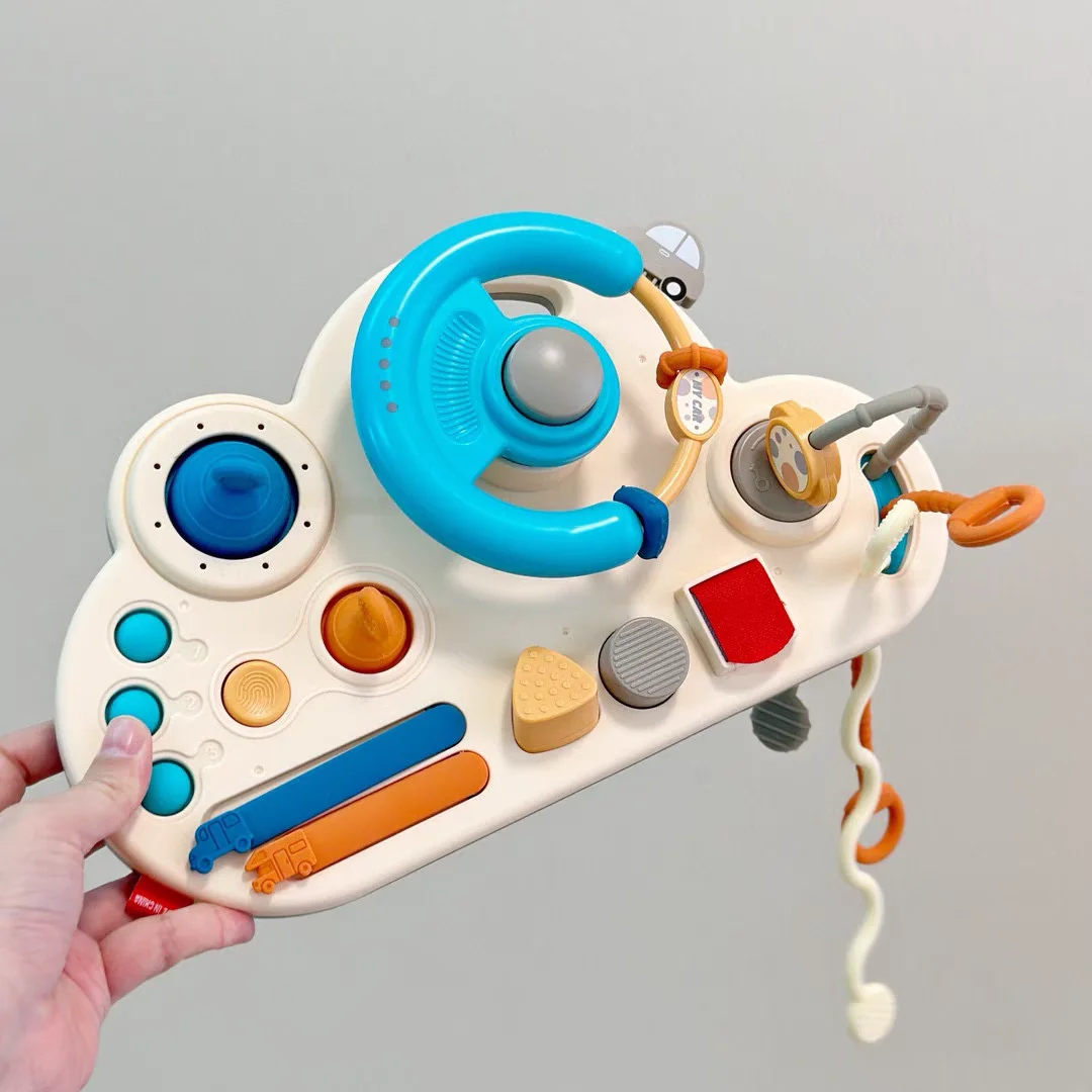 Planche d'activités Montessori pour bébé simulation de volant jouet éducatif développement moteur et cognitif