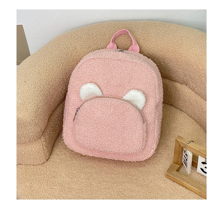 Sac à dos enfants peluche ours rose doux sac école dosserie accessoire enfant fille garçon usage quotidien sty