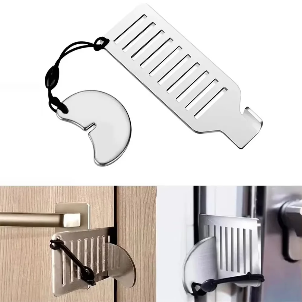 Verrou de porte portable en acier inoxydable sécurisé et portable idéal pour domicile hôtel ou voyage blocage 