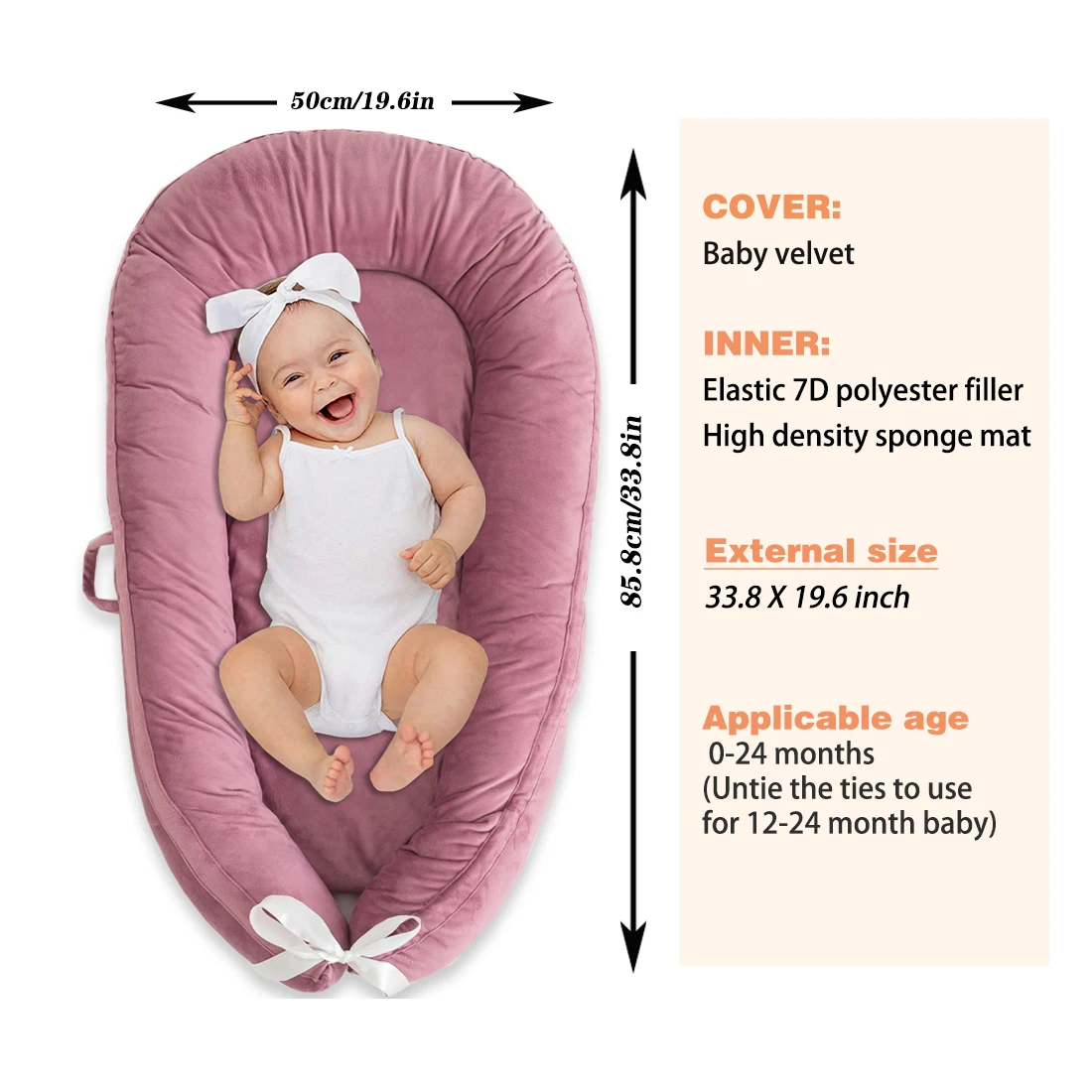Nid d'ange bébé lit de couchage pour nouveauné nid à langer confortable coussin bébé 024 mois nid à langer en 