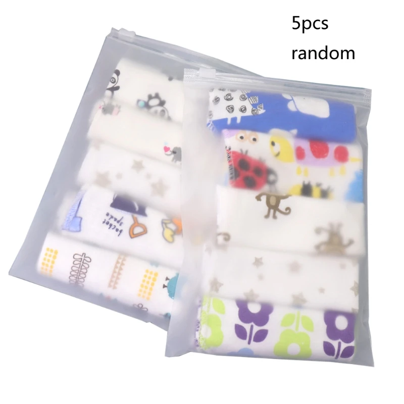 Serviette bain bébé en gaze coton 5 pièces multicolores doux et confortable accessoire bébé écharpe visage ser