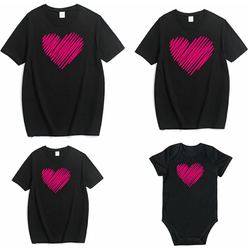 Famille correspondant vêtements correspondant tenue drôle batterie vêtements papa maman garçon fille T-shirt f