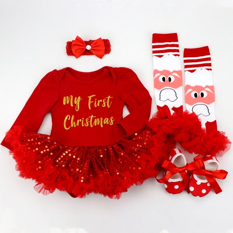 Vêtements de Noël pour nouveau-né, ensemble de vêtements pour bébé fille, mes premières tenues de Noël, olympi