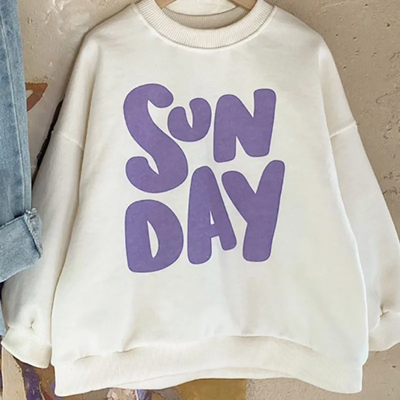 Sweat à Capuche Mère &amp; Enfant Tenue Famille Unisexe Coton Doux Design SUN DAY Printemps Automne Casual Con