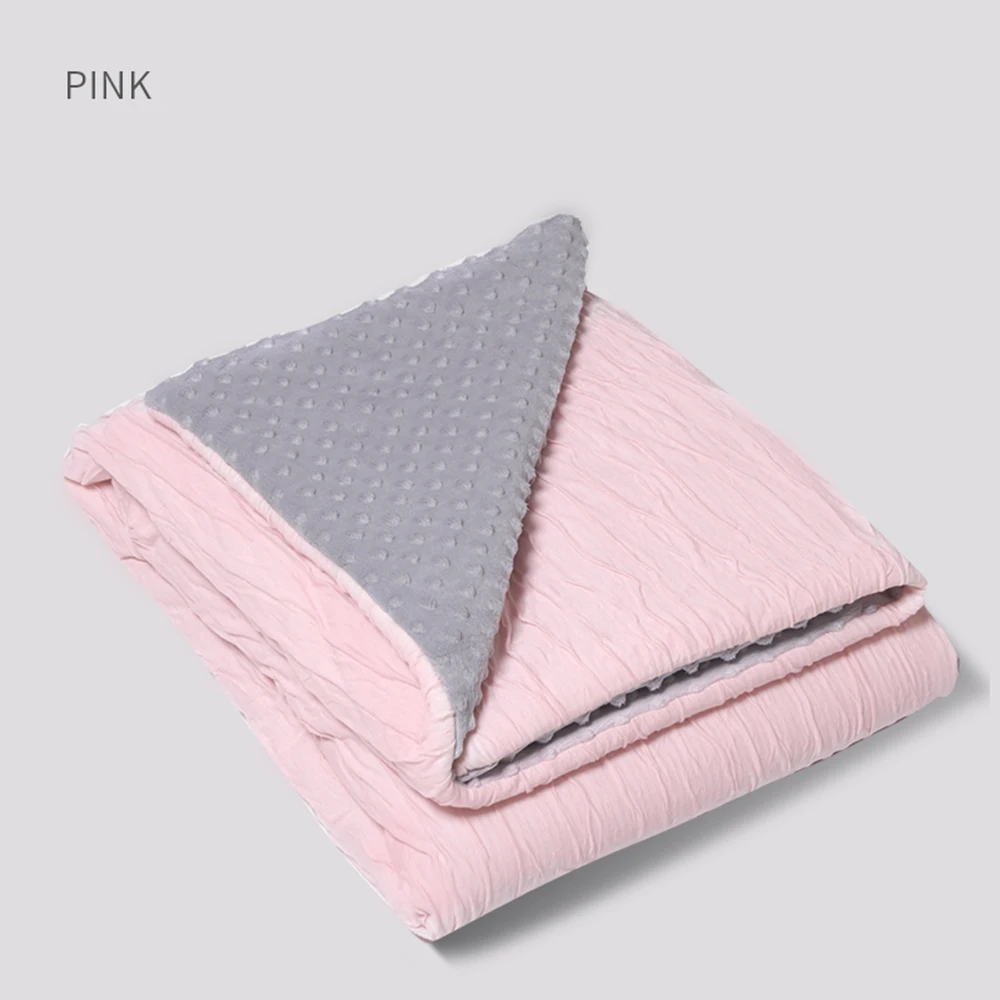 Couverture polaire douce pour bébé Sunveno double couche support à pois hiver literie bébé couette peluche pou