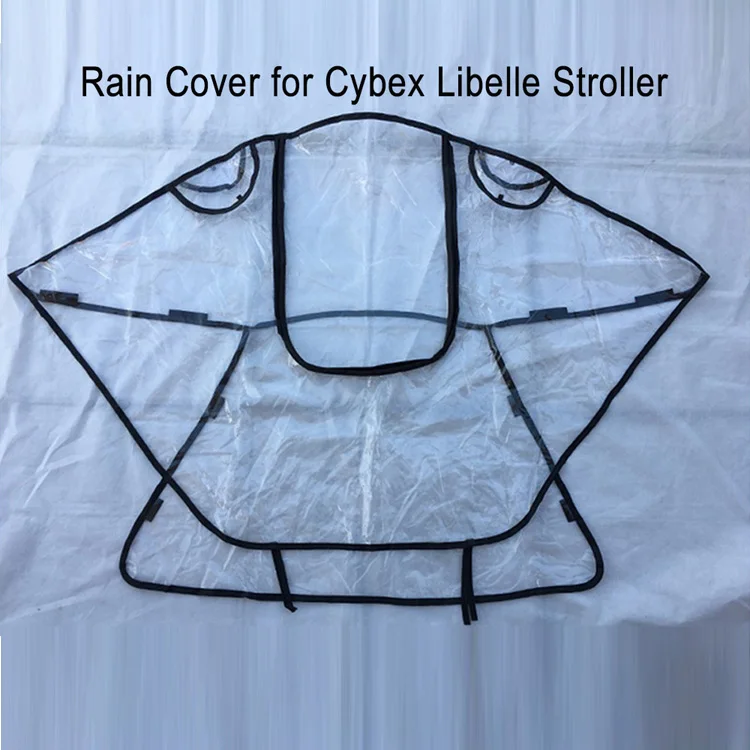 Housse de pluie imperméable Cybex Libelle housse étanche transparente avec bordures noires compatible poussett