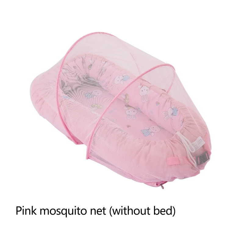 Moustiquaire portable et pliable pour lit de bébé filet antimoustiques design rose et motifs multicolores prot