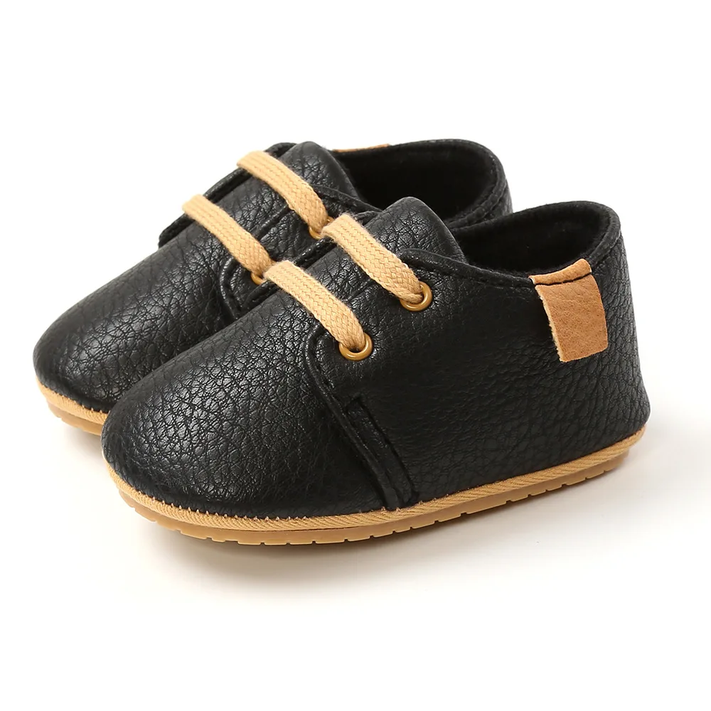 Chaussures bébé cuir PU antiglissante nouveauné garçon premiers pas