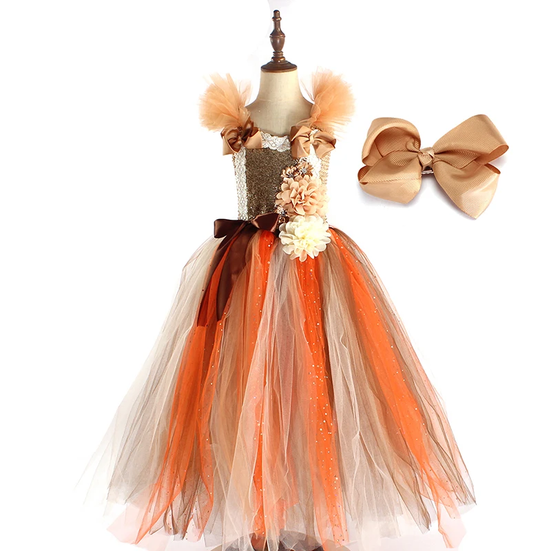 Robe tutu tulle fleurs paillettes filles occasion spéciale anniversaire mariage photo souvenir fête famille ro