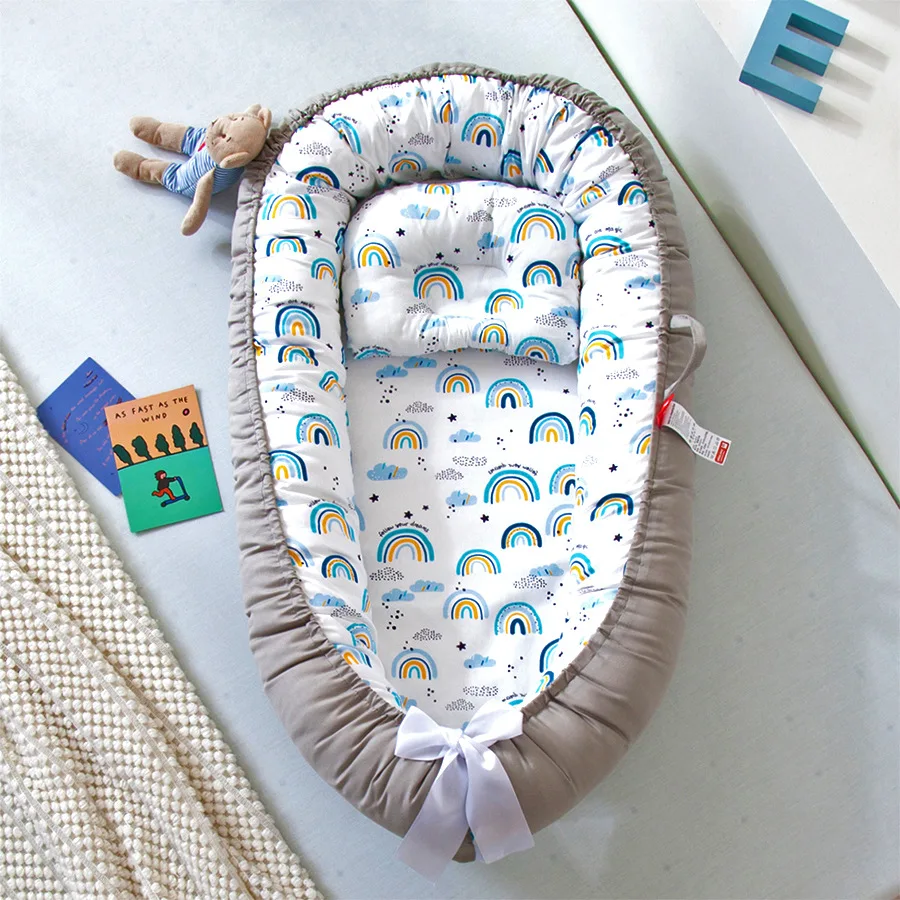 Nid bébé en coton berceau portable lit de voyage couffin bébé lit