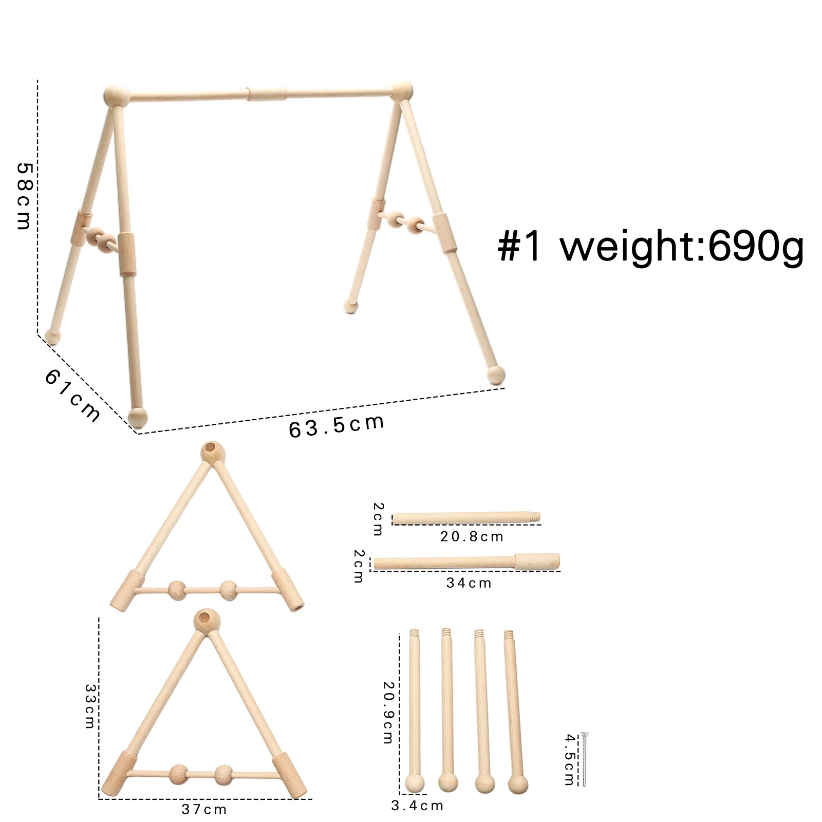 Support en bois pour bébé arche de jeu mobilier déco chambre bébé accessoire éveil sensoriel bois naturel desi