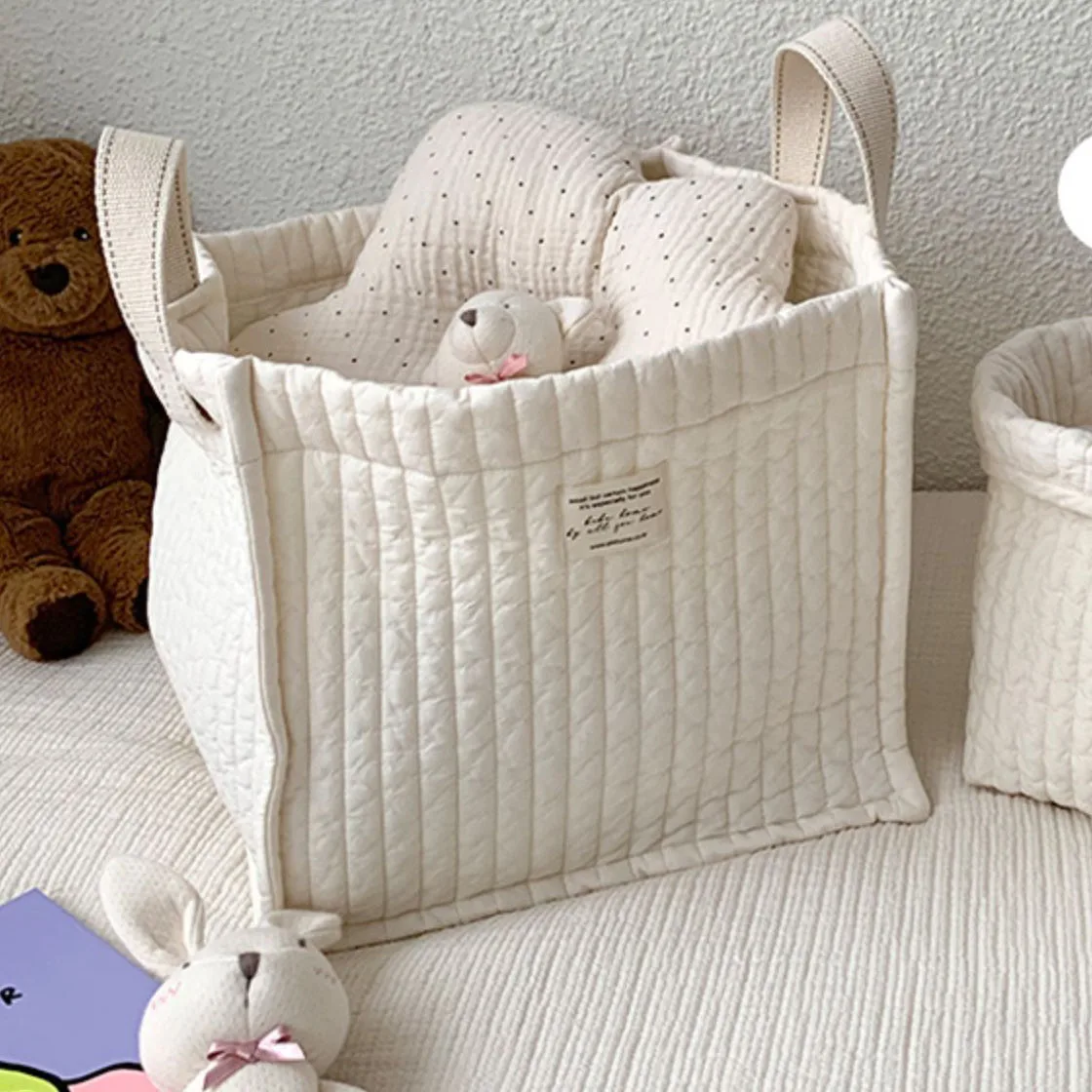 Panier de rangement en coton multifonctionnel pour jouets bébé storage organizateur tissu matelassé design mod