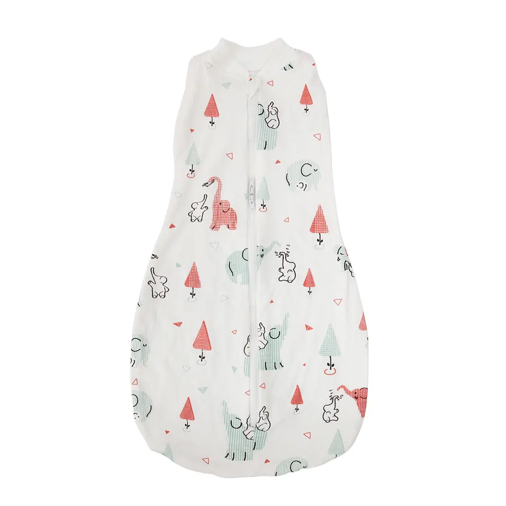 Sac de couchage multifonctionnel bébé 06 mois 100% coton imprimé mignon sac d'emmaillotage climatisation 4 sai