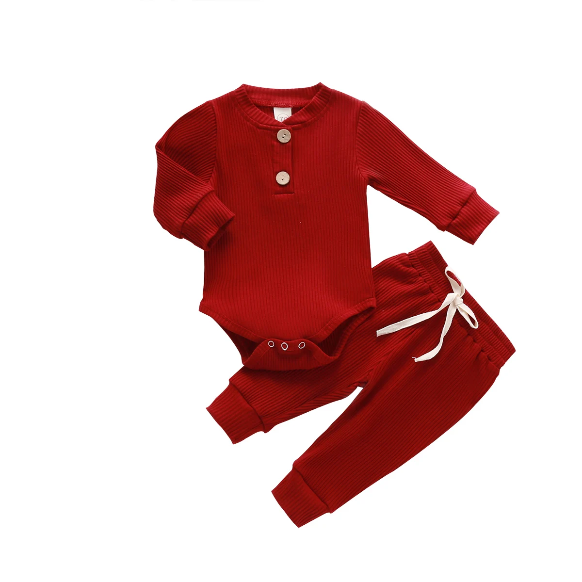 Ensemble bébé 2 pièces coton printemps automne manches longues boutons bois sécurité confort poussette bébé ga