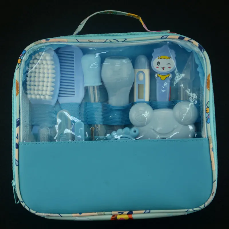 Kit soins bébé 13 pièces accessoires hygiène ciseaux ongles thermomètre nouveauné couche enfant pratique