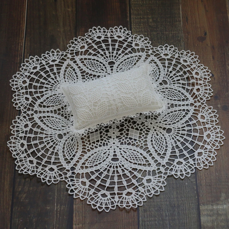 Accessoires photographie bébé couverture dentelle oreiller set 2 pièces décoration photo toile de fond nappe r