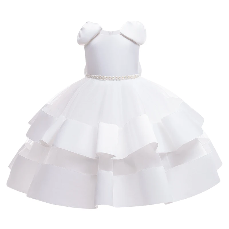 Robe princesse blanche pour fille robe de baptême mariage enfant robe tutu élégante style classiquePerlages ce