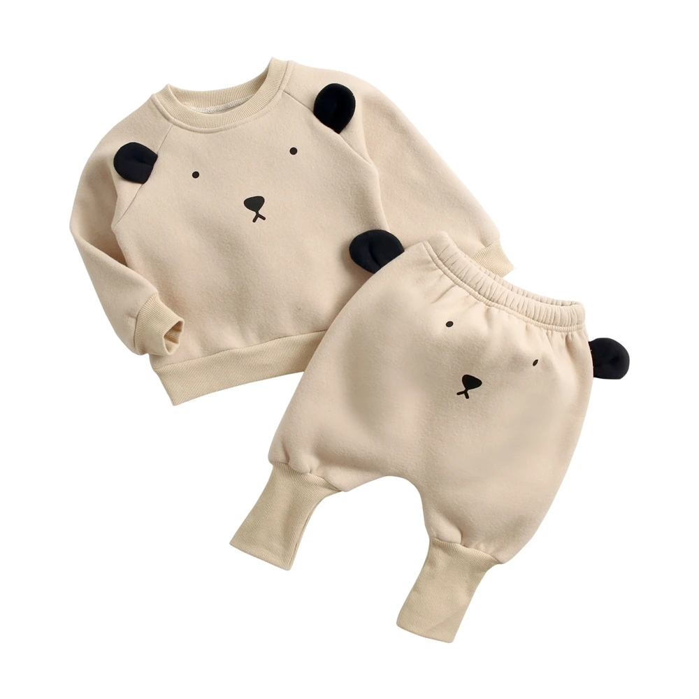 Ensemble bébé hiver 2 pièces doux confort style ours animaux bébé 01 an uni