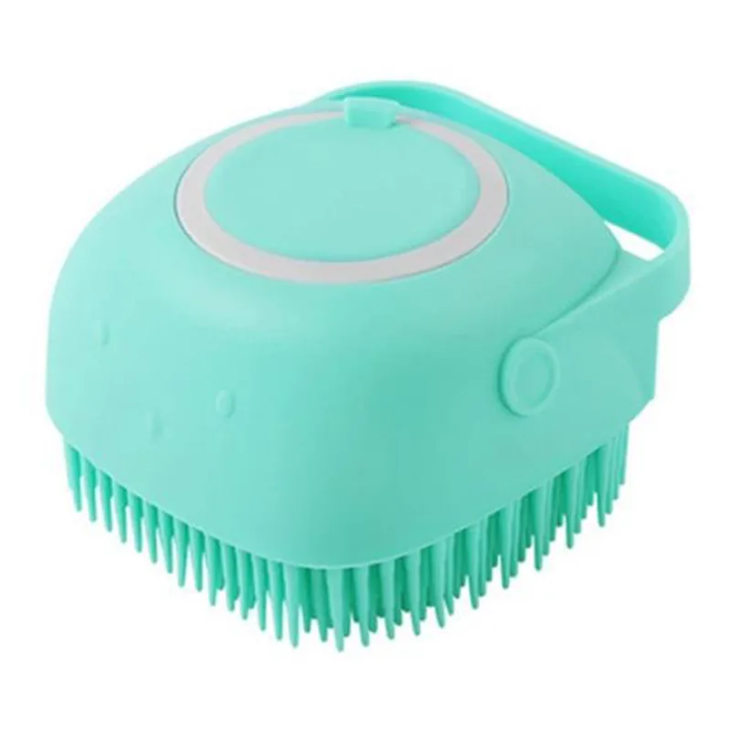 Brosse de bain en silicone pour massage doux bébé nettoyage corps et cheveux design ergonomique couleur turquo