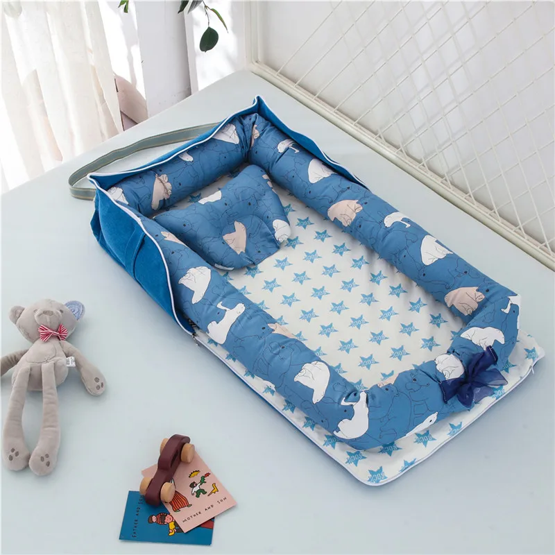 Lit d'appoint portable en coton bébé garçon fille berceau voyage nouveauné sécurisé confortable style moderne