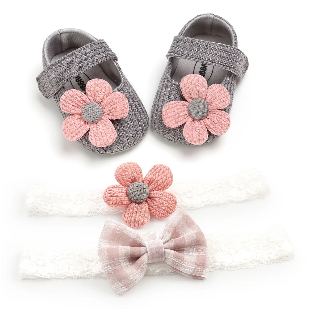 Chaussures en coton à fleurs pour bébé fille bandeaux en dentelle nouveauné nourrisson 024 mois doux floral oc