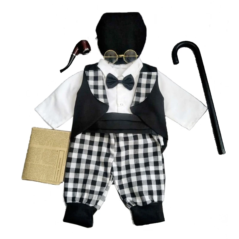 Ensemble accessoires photographie bébé fille Costume cosplay grandmère tenue chapeau vintage 1 set Accessoires
