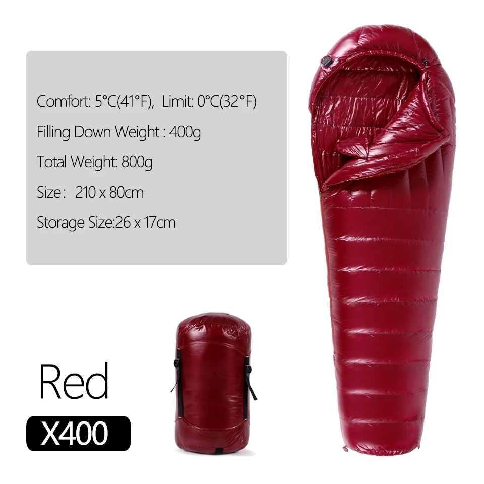 Sac de couchage adulte pour Camping et Randonnée Hiver Léger Compact Nylon Duvet Performance Qualité Confort É