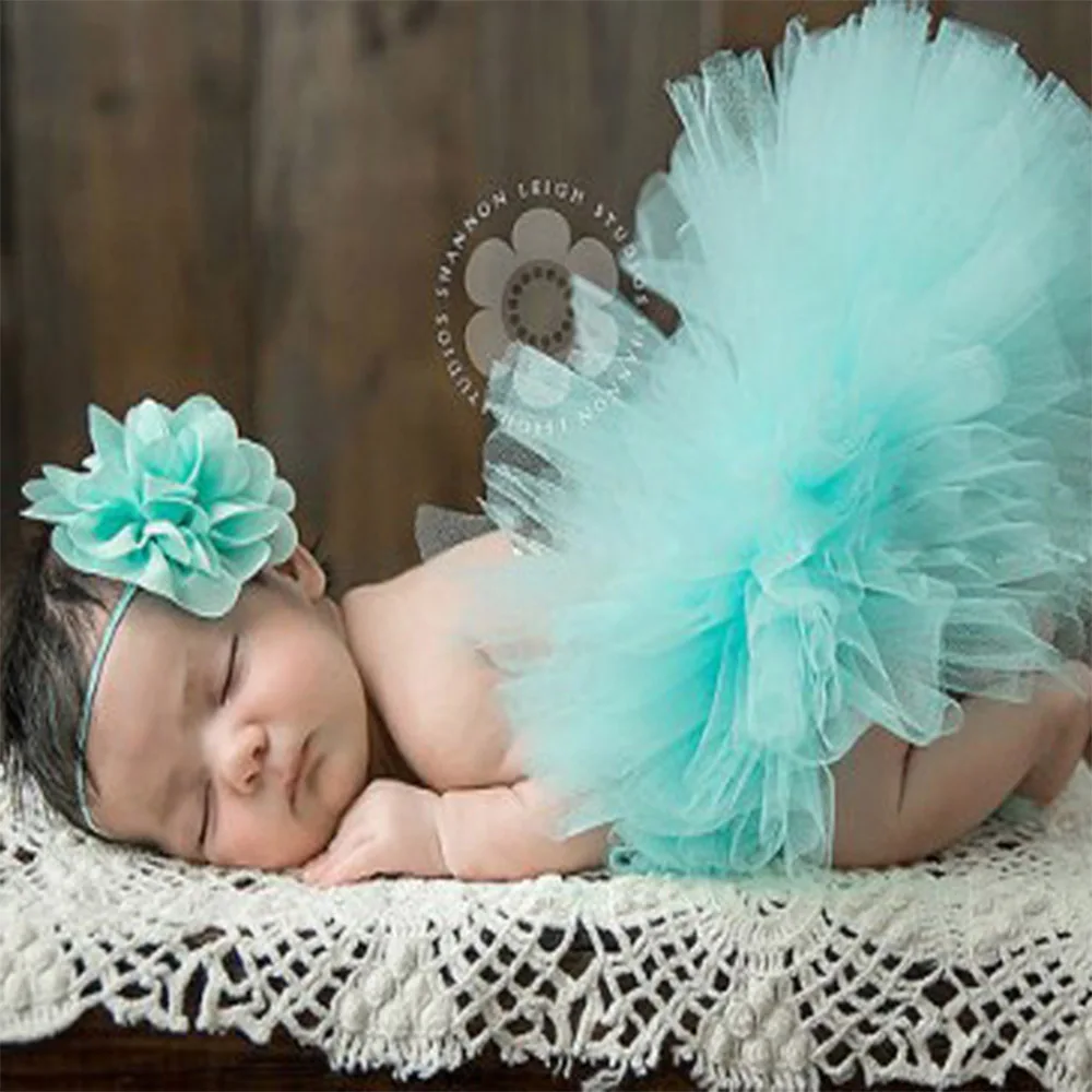Ensemble vêtements bébé fille robe princesse accessoires photo tutu headband 06 mois