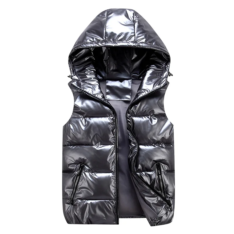 Gilet brillant sans manches pour enfant hiver vêtement extérieur style