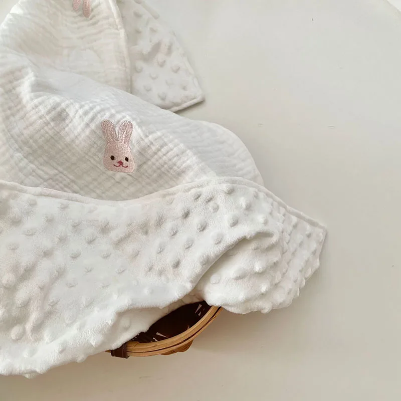 Couverture bébé MILANCEL douce et sécurisante pour nouveauné automnehiver design lapin texture molletonnée 736