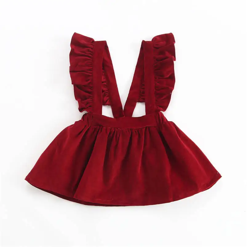 Robe princesse velours côtelé bébé fille Tutu volants dentelle Mode