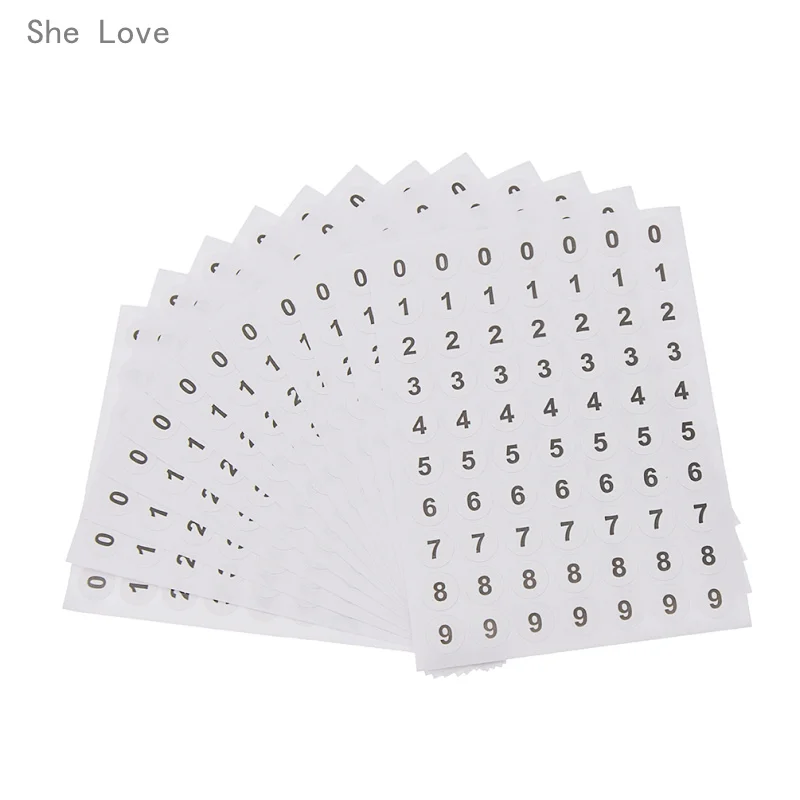 She Love 12 pièces étiquettes rondes numérotées 09 autocollants blancs adhésifs pour poussettes accessoires or