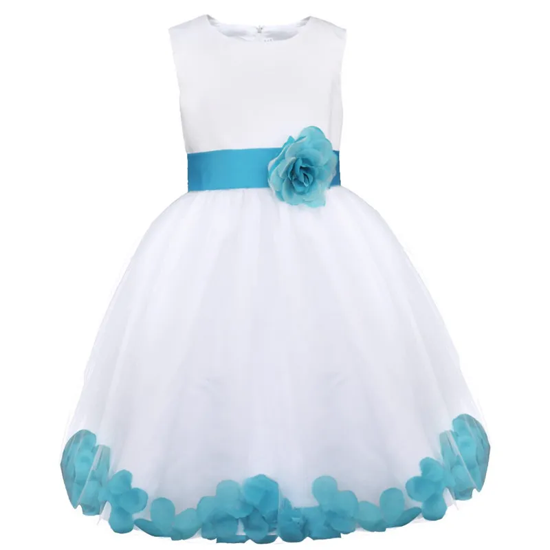 Robe à fleurs pour filles 214 ans robe de communion mariage baptême vêtement de cérémonie style européen Light
