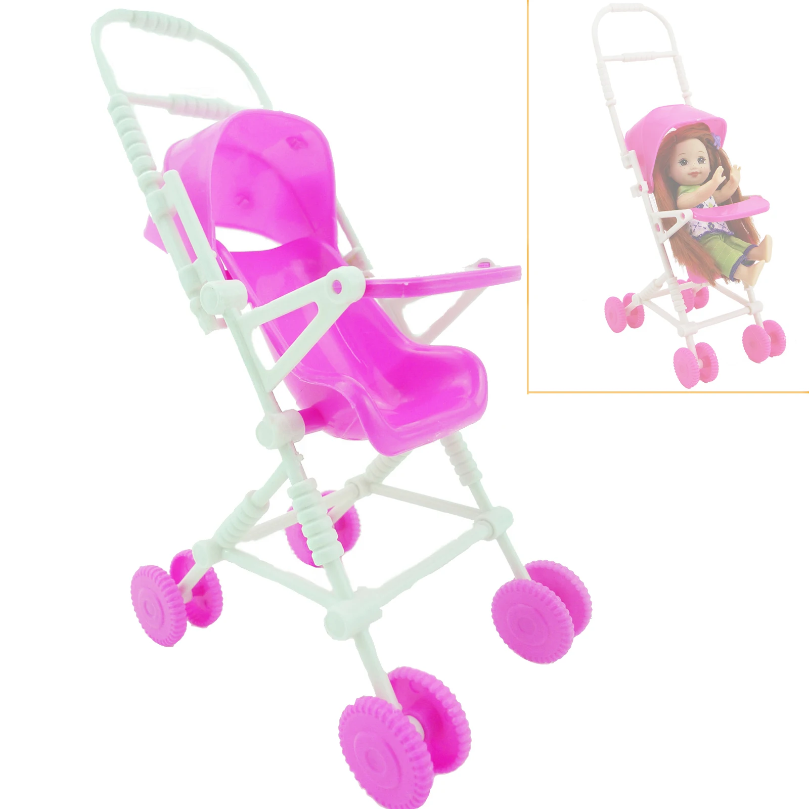 Poussette pour poupée rose jouet éducatif accessoire bébé filles 38 ans想像 jeu poussette portable design modern