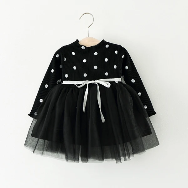 Robe Tutu princesse à pois pour bébé fille vêtement printempsautomne 1er anniversaire robe de bal élégante 724