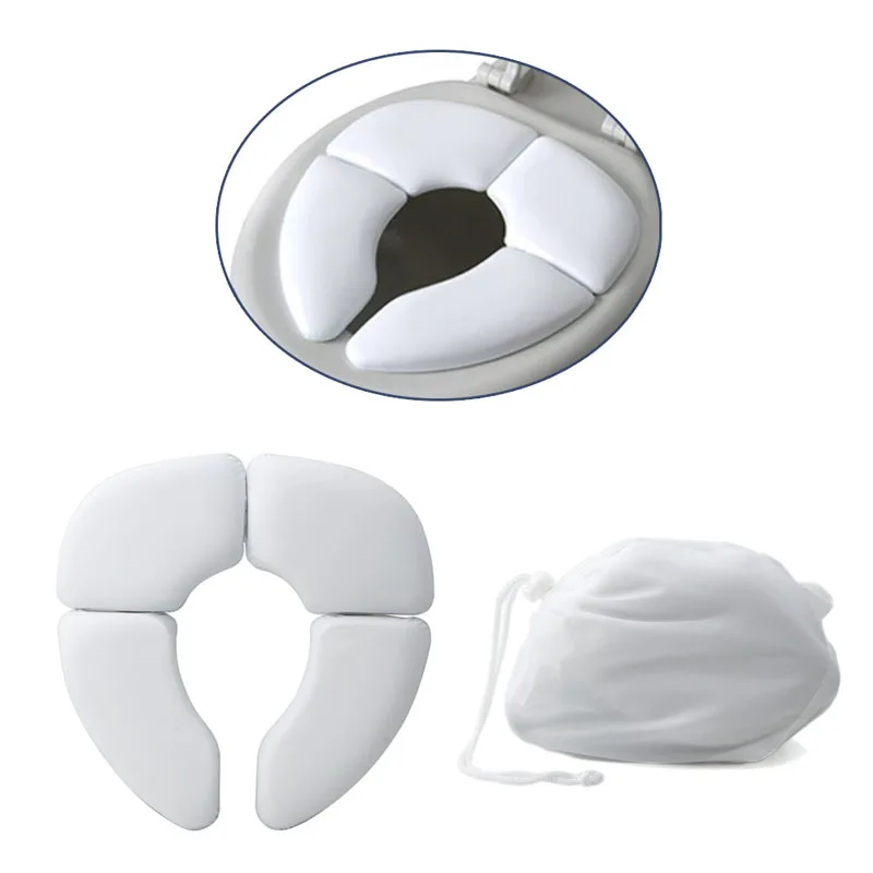 Siège de toilette pliable portable pour bébé blanc compact confortable