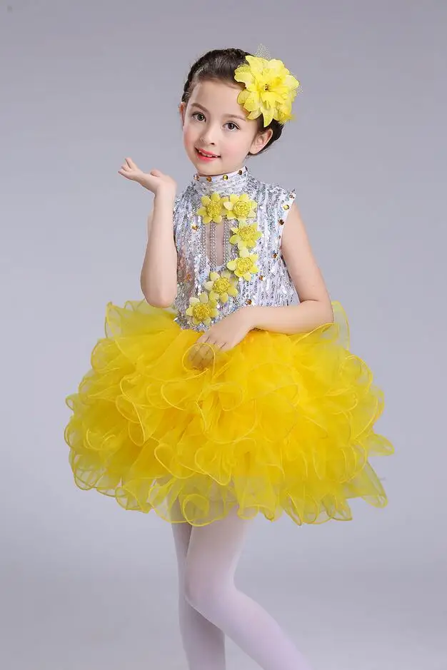 Robe de Princesse pour Fille Tenue de Salle de Bal Danse Jazz Hip Hop Halloween Noël Costumes Enfants Élégance