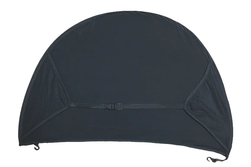 Paresoleil portable pour poussette tissu antiUV design semicirculaire ventilation latérale noir protection ext