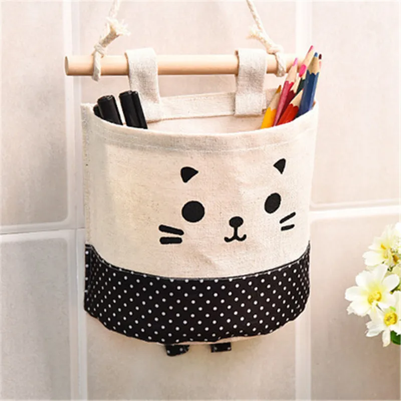 Organisateur mural tissu bébé rangement stylé lit nursery décoration chat fonctionnel qualité coton