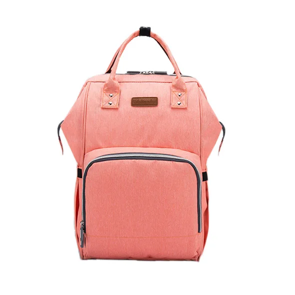 Sac à langer pour poussette rose pastel grande capacité étanche sac à dos à langer portable style moderne bébé