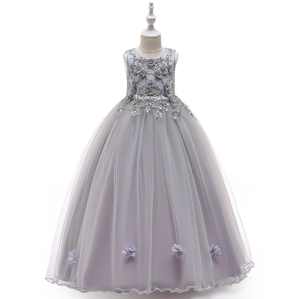 Robe de demoiselle d'honneur pour enfant robe de soirée formelle en dentelle tulle mariage anniversaire enfant
