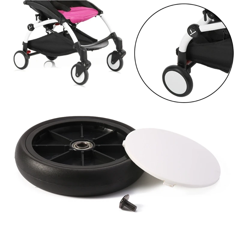 Roue avant de remplacement pour poussette landau chariot shopping bébé diamètre 13.5cm caoutchouc naturel coul