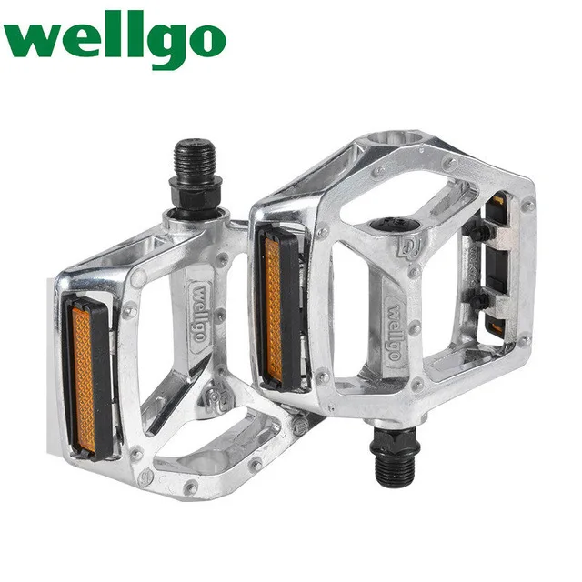 Wellgo pédales aluminium alliage hexagonales réflecteurs orange安全 vélo