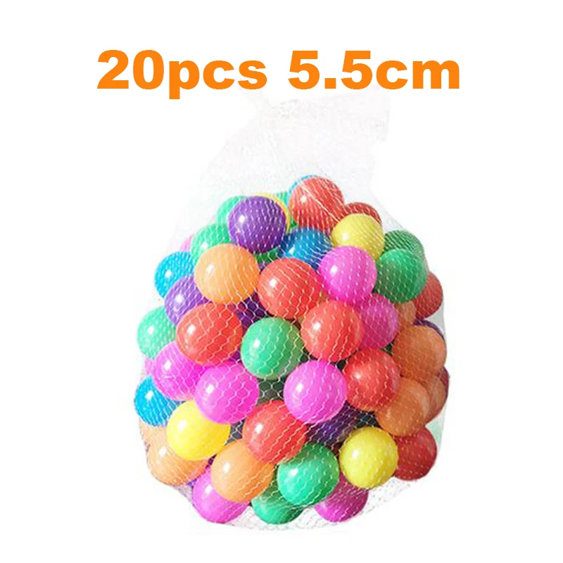 Boules en plastique multicolores 20 pièces 5.5cm pour piscine sèche parc jeux éducatifs bébé enfants matériel 
