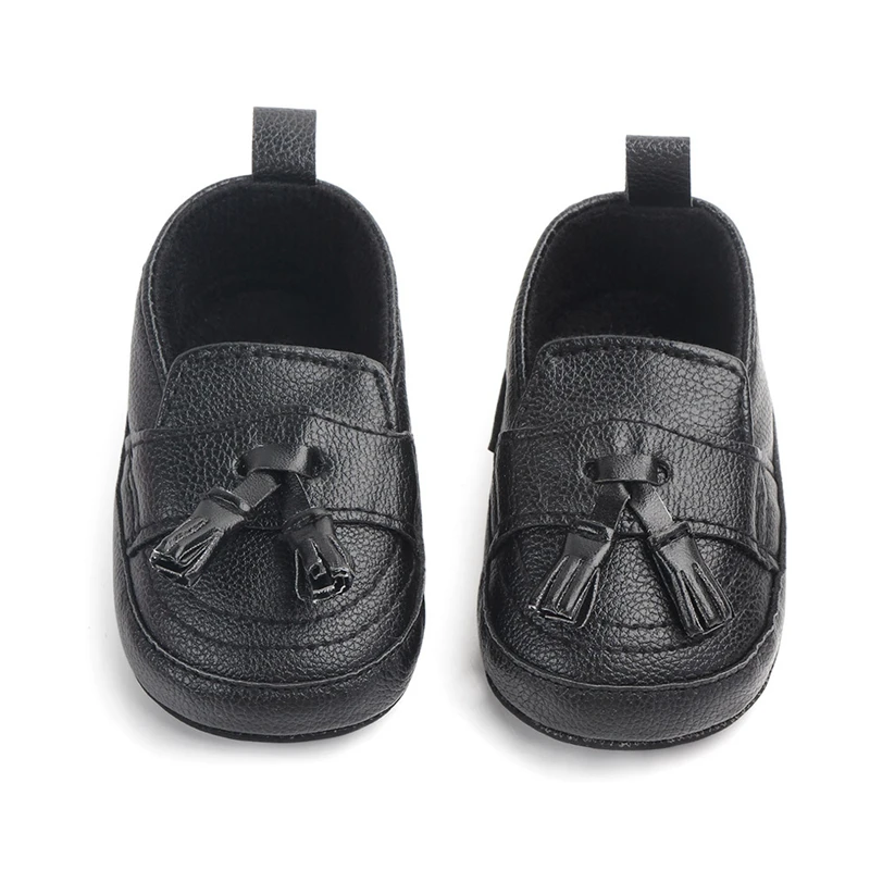 Chaussures mocassins bébé fille garçon 018 mois cuir synthétique noir confortables slipon occasionnels