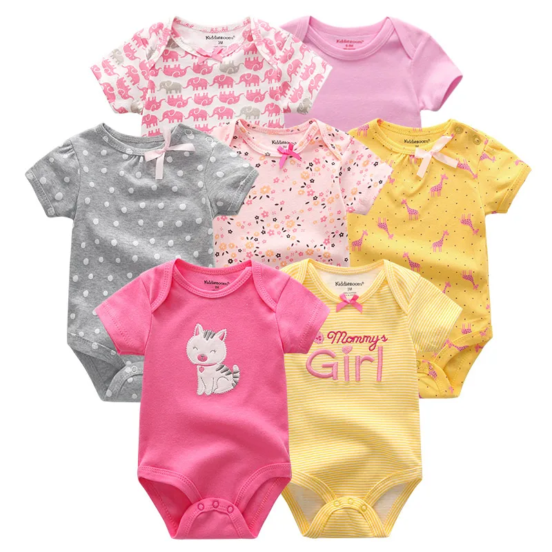 Kiddismoon baby rompers 7piece set 100% cotton baby girl newborn baby clothes soft comfy designs