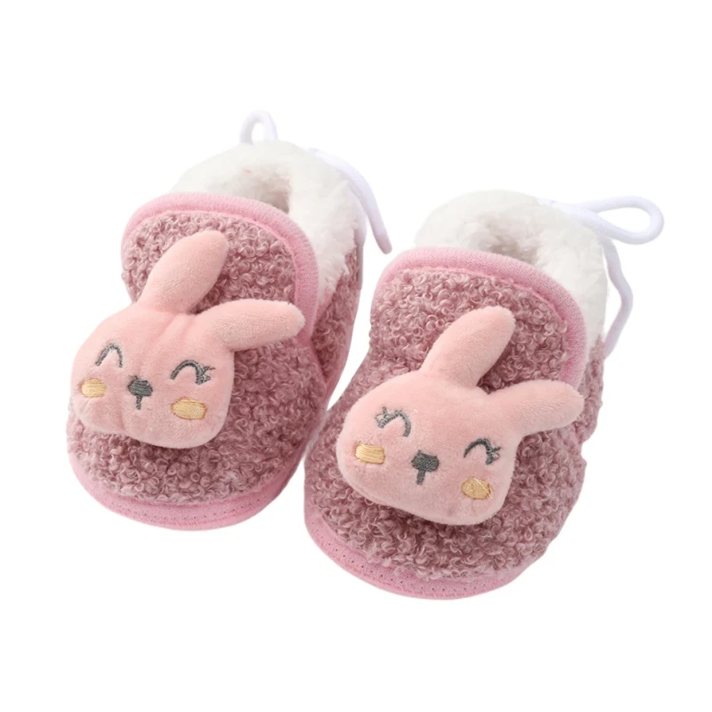 Bottes intérieures pour bébés Baywell 018 mois peluche douce confortable design lapin Usage intérieur hiver sé