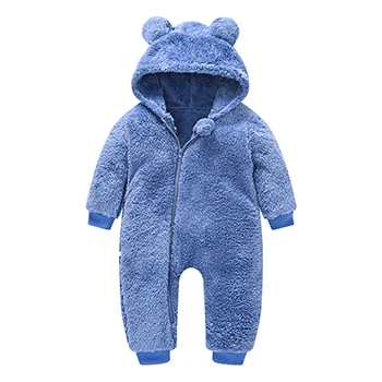 Combinaison bébé garçon hiver polaire douce capuche oreilles ours