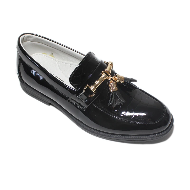 Chaussures garçons mocassins style espagnol cuir PU texture crocodile glands dorés sans lacet semiformel